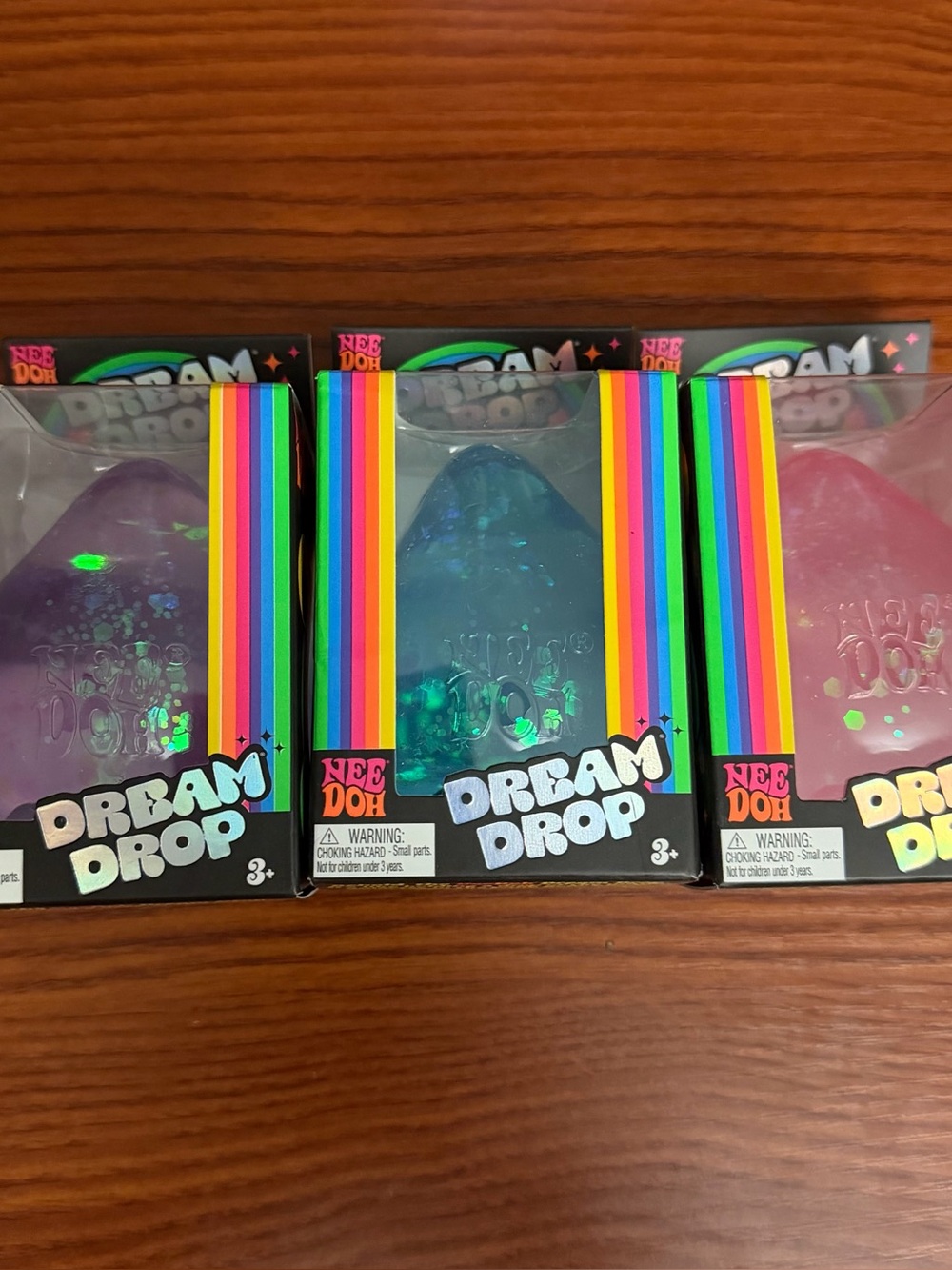 SET of 3 - Authentic NeeDoh Dream Drops Squishy Toy Schylling Pink Blue Purple